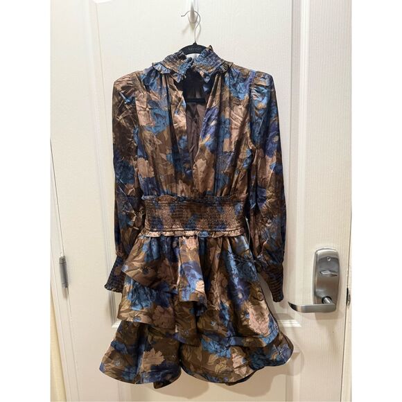 ELLIATT Erin Day Dress - Brown/Multi Wedding Guest Cocktail Dress size S - Picture 5 of 6